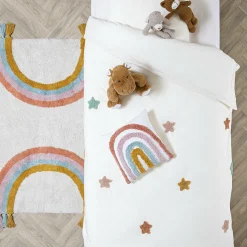 Housse de couette et une taie enfant coton (140 x 200 cm) Etoile Multicolore