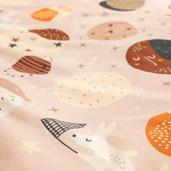 Housse de couette et une taie enfant coton (140 x 200 cm) Sky Dream Rose