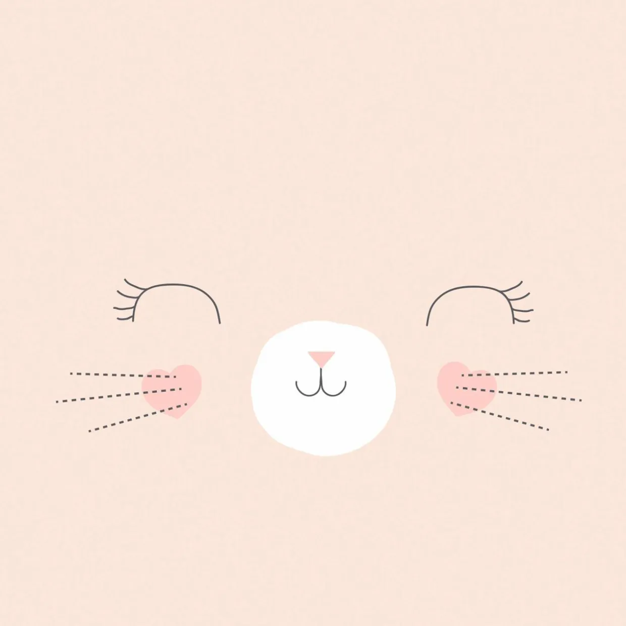 Housse de couette et une taie enfant coton (140 x 200 cm) Chat Rose