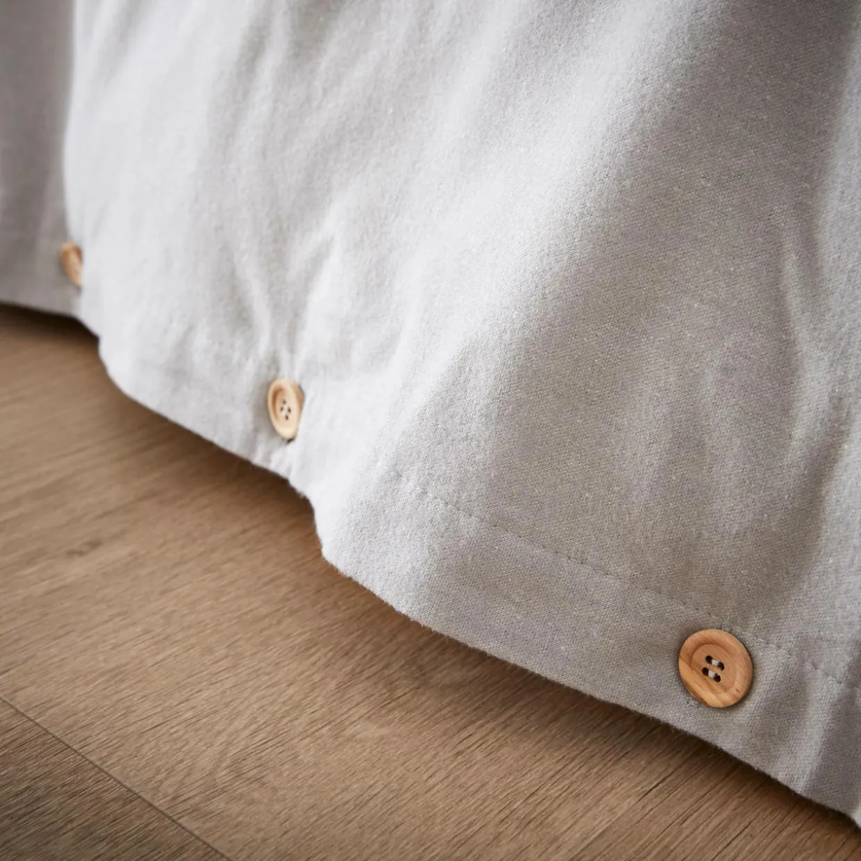 Housse de couette flanelle de coton (260 x 240 cm) Nina Gris clair