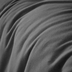 Housse de couette flanelle de coton (200 x 200 cm) Nina Gris anthracite