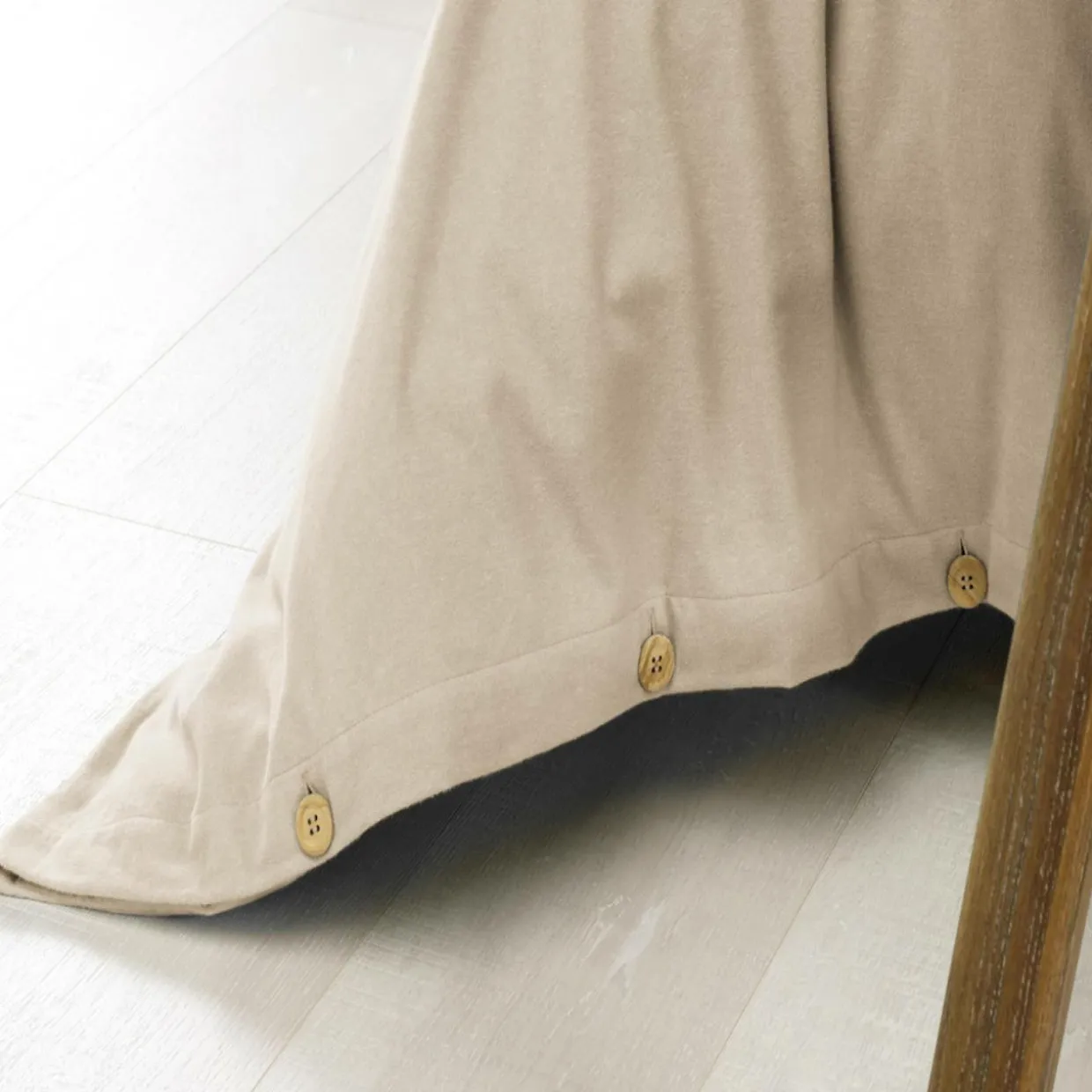 Housse de couette flanelle de coton (260 x 240 cm) Nina Beige