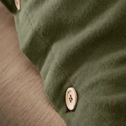 Housse de couette flanelle de coton (240 x 220 cm) Nina Vert romarin