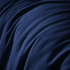 Housse de couette flanelle de coton (200 x 200 cm) Nina Bleu nuit