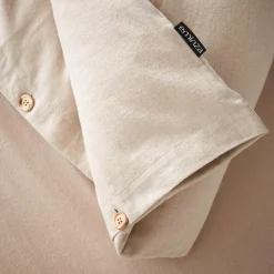 Housse de couette flanelle de coton (200 x 200 cm) Nina Beige