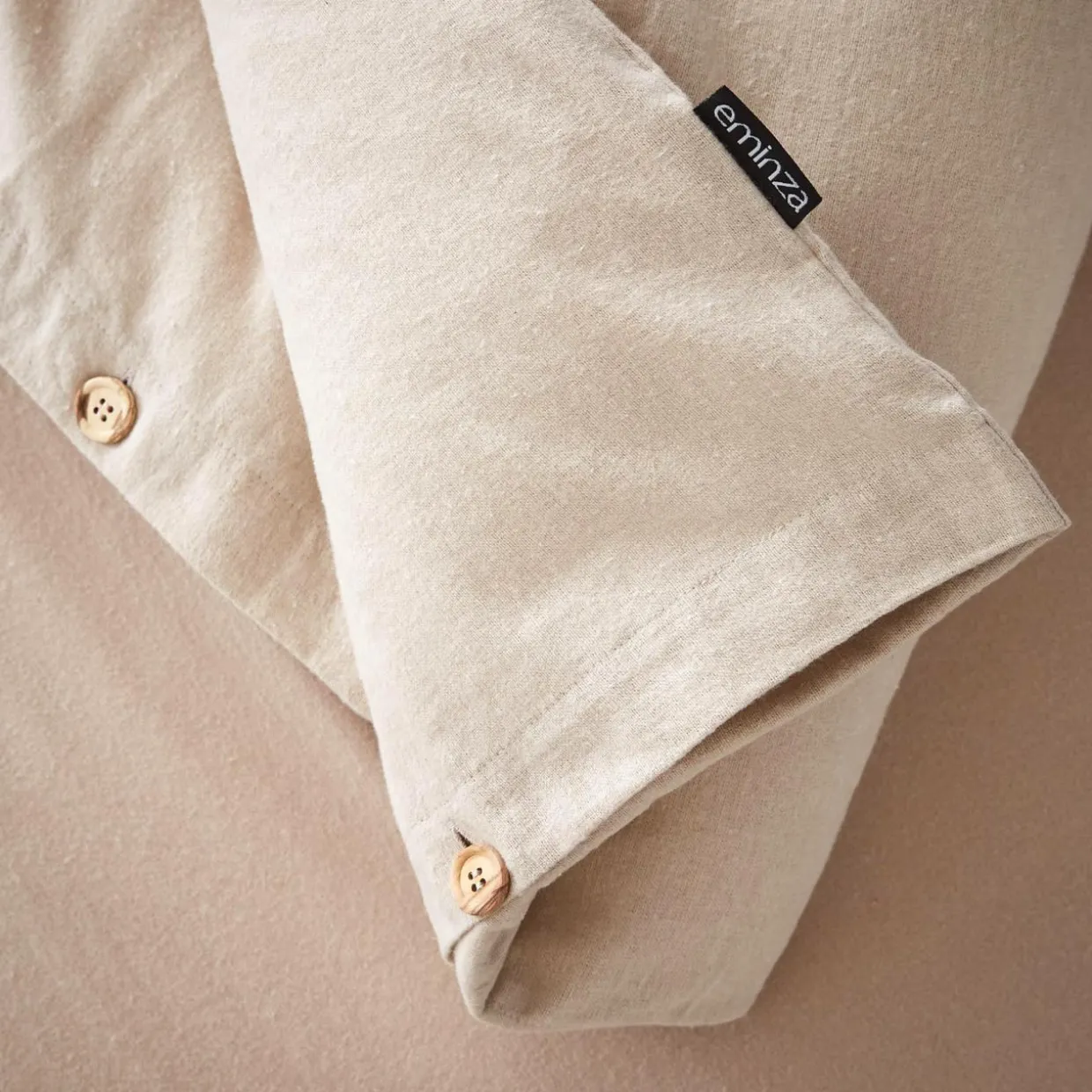 Housse de couette flanelle de coton (200 x 200 cm) Nina Beige