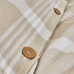 Housse de couette flanelle de coton (240 x 220 cm) Nina carreaux Beige