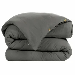 Housse de couette gaze de coton (260 x 240 cm) Gaïa Gris granit