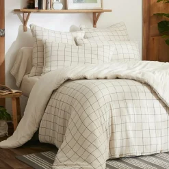 Housse de couette gaze de coton (260 x 240 cm) Gaïa Match Beige pampa