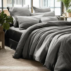 Housse de couette gaze de coton (200 x 200 cm) Gaïa Gris granit