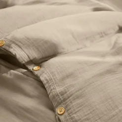 Housse de couette gaze de coton (240 x 220 cm) Gaïa Ficelle