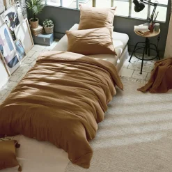 Housse de couette gaze de coton (140 x 200 cm) Gaïa Camel