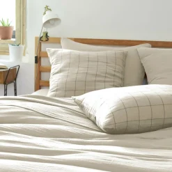 Housse de couette gaze de coton (200 x 200 cm) Gaïa Match Beige pampa