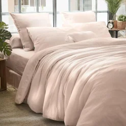 Housse de couette gaze de coton (240 x 220 cm) Gaïa Rose poudré