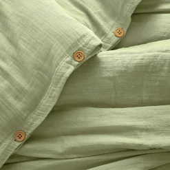 Housse de couette gaze de coton (200 x 200 cm) Gaïa Vert tilleul