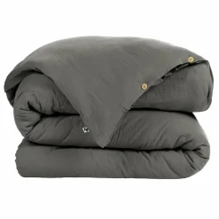 Housse de couette gaze de coton (280 x 240 cm) Gaïa Gris granit