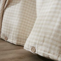 Housse de couette gaze de coton (260 x 240 cm) Gaïa vichy Beige