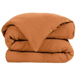 Housse de couette gaze de coton (140 x 200 cm) Gaïa Abricot