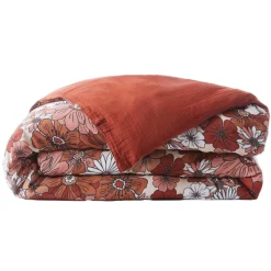 Housse de couette gaze de coton (200 x 200 cm) Gaïa azalée Terracotta