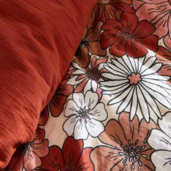 Housse de couette gaze de coton (200 x 200 cm) Gaïa azalée Terracotta