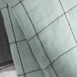 Housse de couette gaze de coton (140 x 200 cm) Gaïa Match Vert eucalyptus