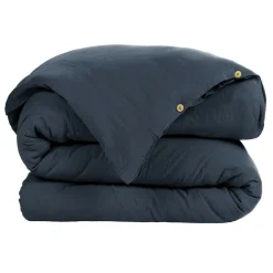 Housse de couette gaze de coton (280 x 240 cm) Gaïa Bleu nuit