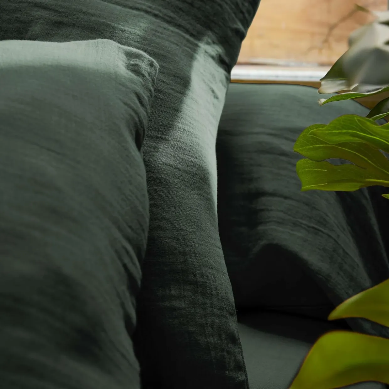 Housse de couette gaze de coton (240 x 220 cm) Gaïa Vert sapin