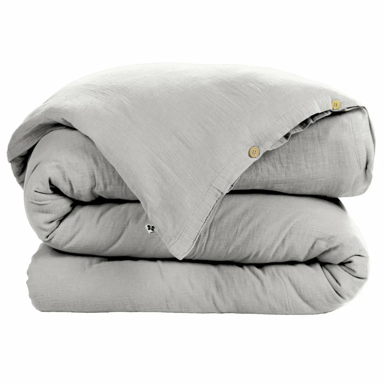 Housse de couette gaze de coton (200 x 200 cm) Gaïa Gris nuage