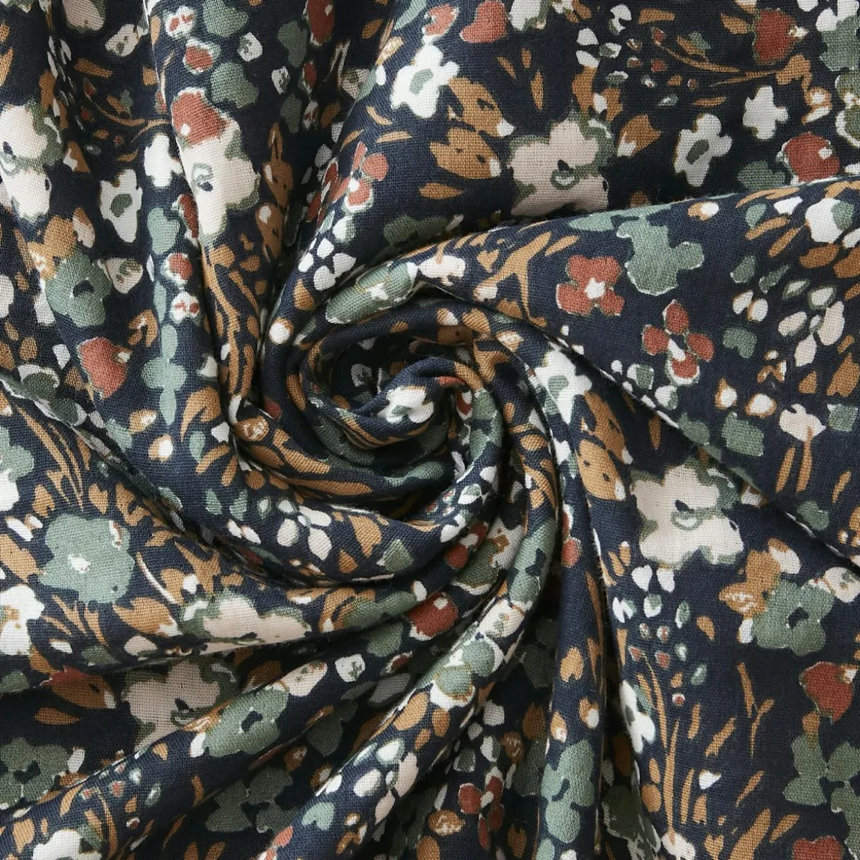 Housse de couette gaze de coton (260 x 240 cm) Constance Bleu nuit