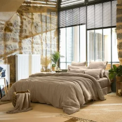 Housse de couette gaze de coton (280 x 240 cm) Gaïa Ficelle