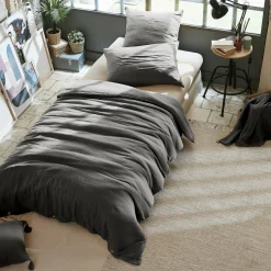 Housse de couette gaze de coton (140 x 200 cm) Gaïa Gris granit