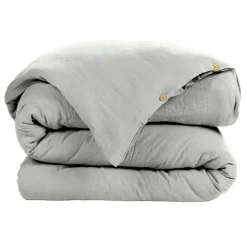 Housse de couette gaze de coton (140 x 200 cm) Gaïa Gris nuage