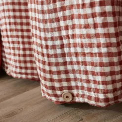 Housse de couette gaze de coton (240 x 220 cm) Gaïa vichy Terracotta