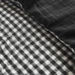 Housse de couette gaze de coton (260 x 240 cm) Gaïa vichy Noir