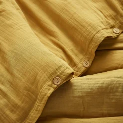 Housse de couette gaze de coton (280 x 240 cm) Gaïa Jaune safran