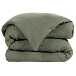 Housse de couette gaze de coton (140 x 200 cm) Gaïa Vert romarin