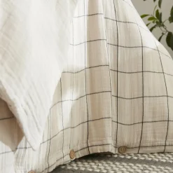 Housse de couette gaze de coton (240 x 220 cm) Gaïa Match Beige pampa