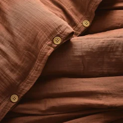 Housse de couette gaze de coton (140 x 200 cm) Gaïa Terracotta