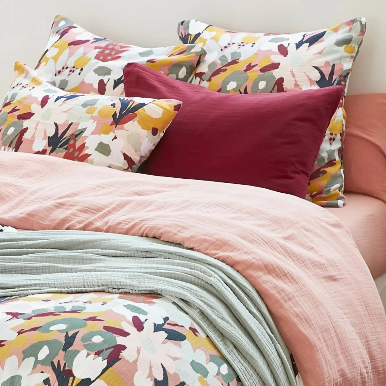 Housse de couette gaze de coton (240 x 220 cm) Azel Multicolore