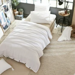 Housse de couette gaze de coton (140 x 200 cm) Gaïa Blanc chantilly