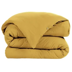 Housse de couette gaze de coton (140 x 200 cm) Gaïa Jaune safran