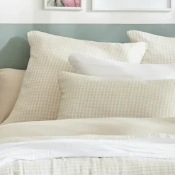 Housse de couette gaze de coton (140 x 200 cm) Gaïa vichy Beige