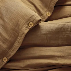 Housse de couette gaze de coton (280 x 240 cm) Gaïa Camel