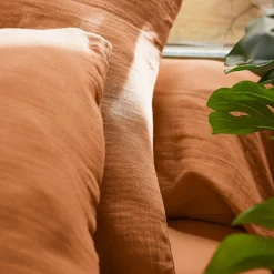 Housse de couette gaze de coton (240 x 220 cm) Gaïa Abricot