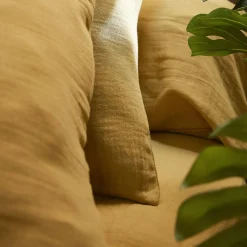 Housse de couette gaze de coton (260 x 240 cm) Gaïa Jaune safran