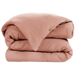 Housse de couette gaze de coton (140 x 200 cm) Gaïa Rose pêche
