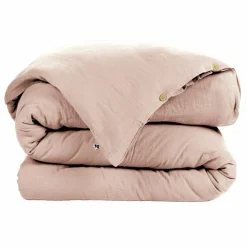 Housse de couette gaze de coton (260 x 240 cm) Gaïa Rose poudré