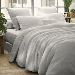 Housse de couette gaze de coton (240 x 220 cm) Gaïa Gris nuage