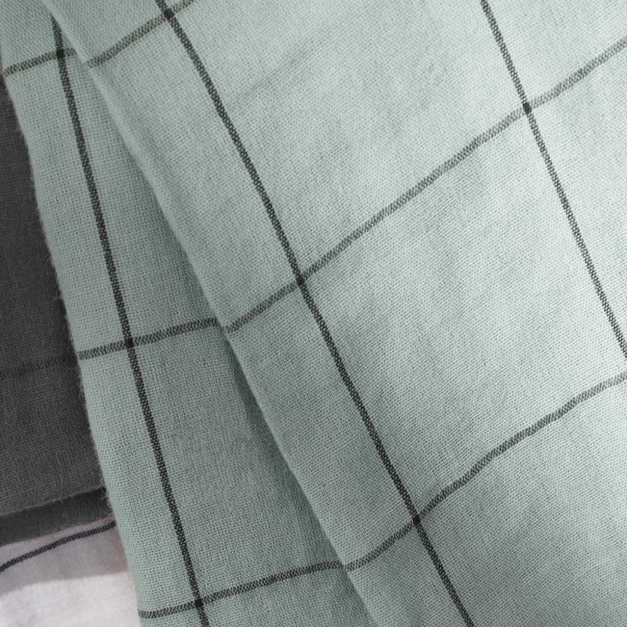 Housse de couette gaze de coton (200 x 200 cm) Gaïa Match Vert eucalyptus