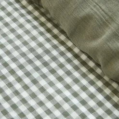 Housse de couette gaze de coton (280 x 240 cm) Gaïa vichy Vert romarin